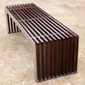 Flat timber slat bench - B003