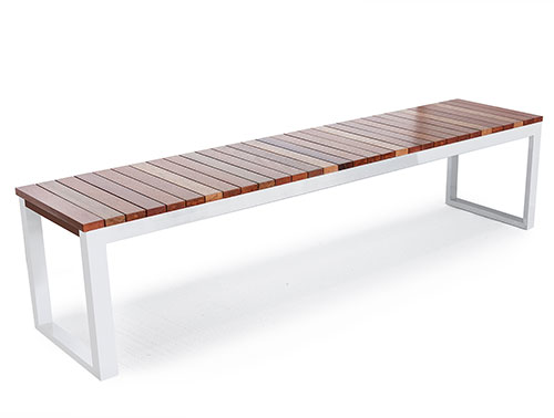 Stainless steel and timber bench