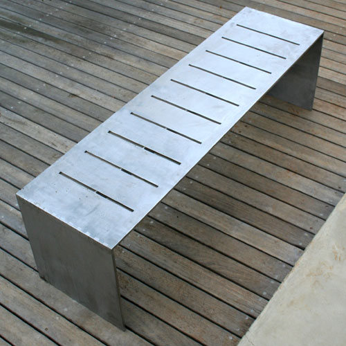 Obbligato flat stainless steel bench