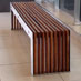 Flat slat timber bench at Melrose Arch