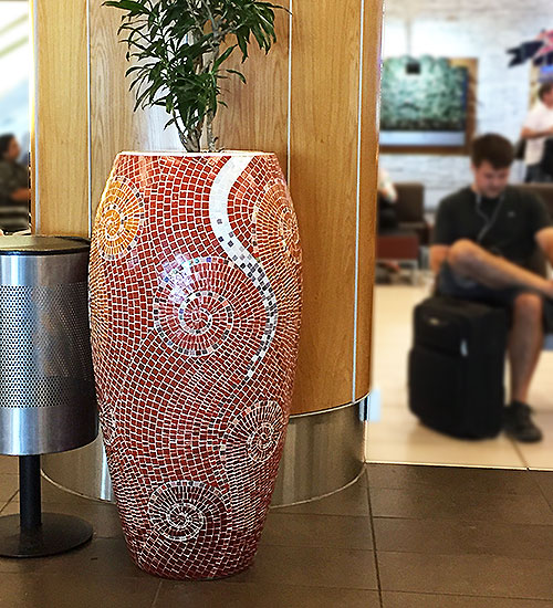 Mosaic planter at Cape Town International Airport